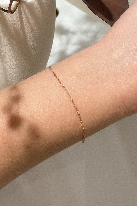 Satellite Chain Bracelet in Solid 9k Rose Gold