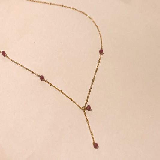 Cohen Solid 9k Gold Ruby Necklace