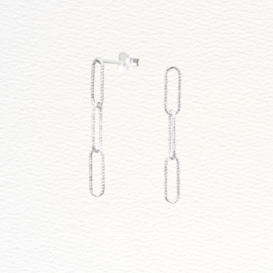 Sasha Silver Paperclip Stud Earrings