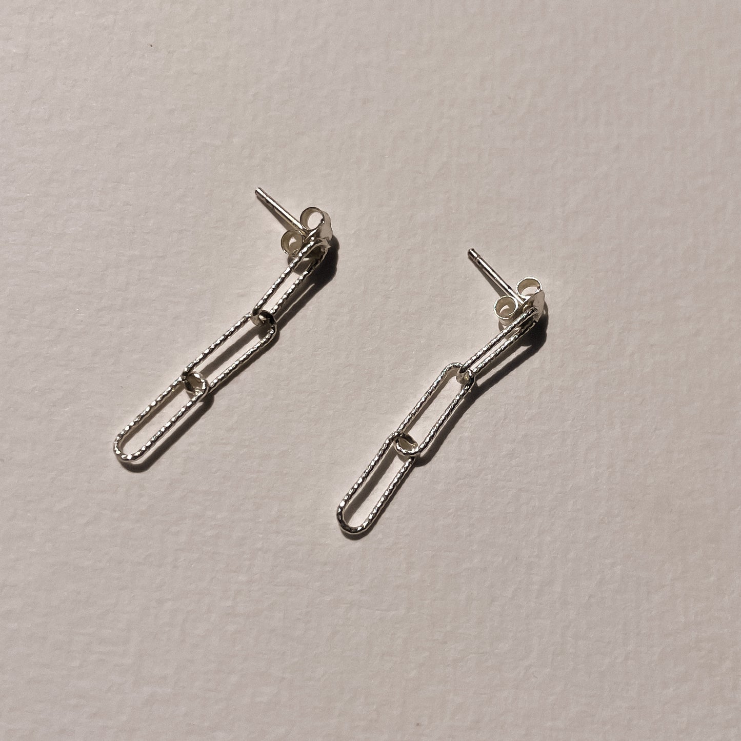 Sasha Silver Paperclip Stud Earrings
