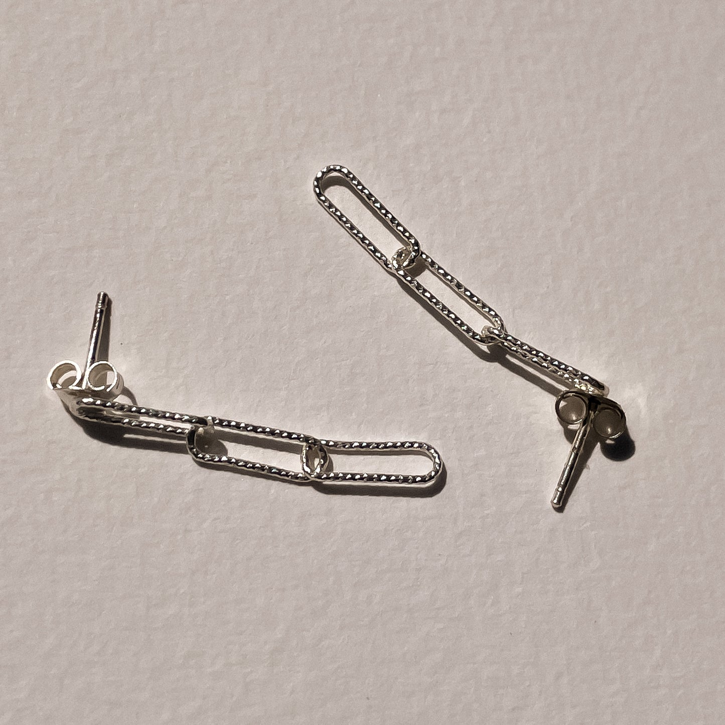 Sasha Silver Paperclip Stud Earrings
