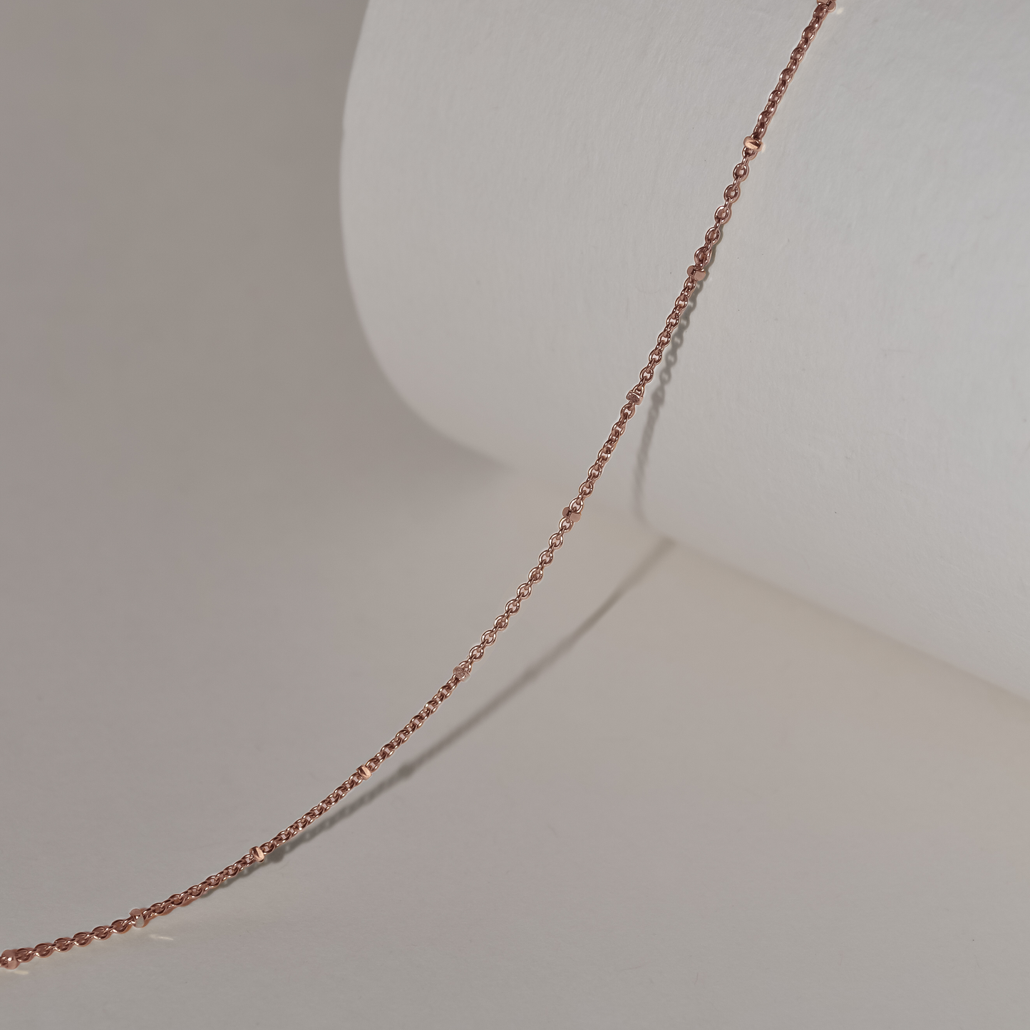 Satellite Chain Necklace in Solid 9k Rose Gold