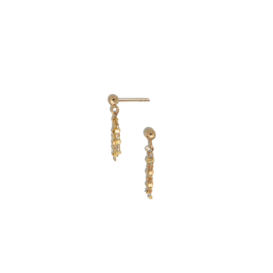 Chain Tassel Stacking Stud Earrings -  Sonnet Studs in 9k Solid Gold