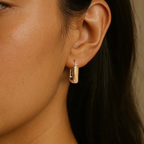 Teo 9k Solid Yellow Gold Hoops