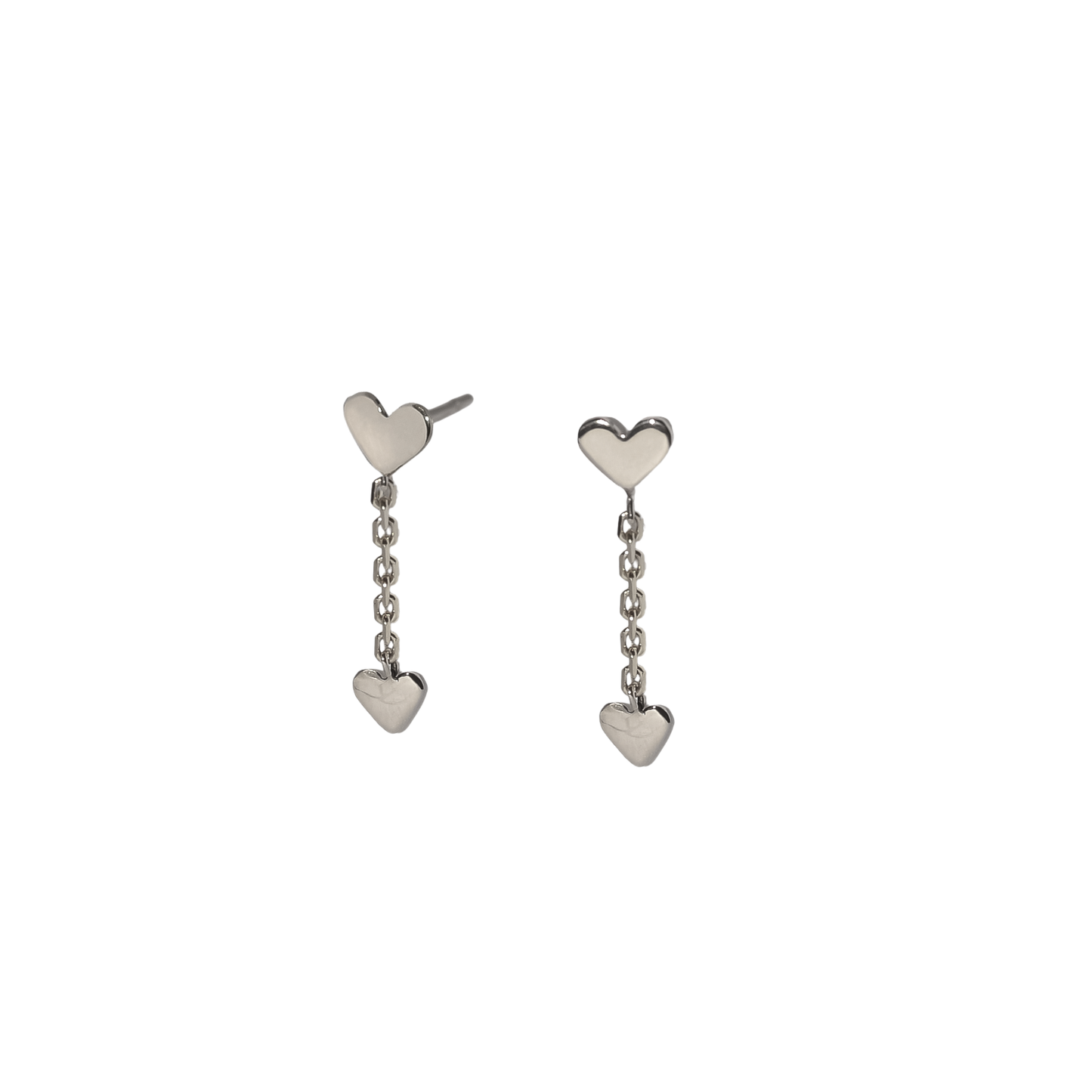 Valentine Double Heart Drop Stud in 9k Solid Gold