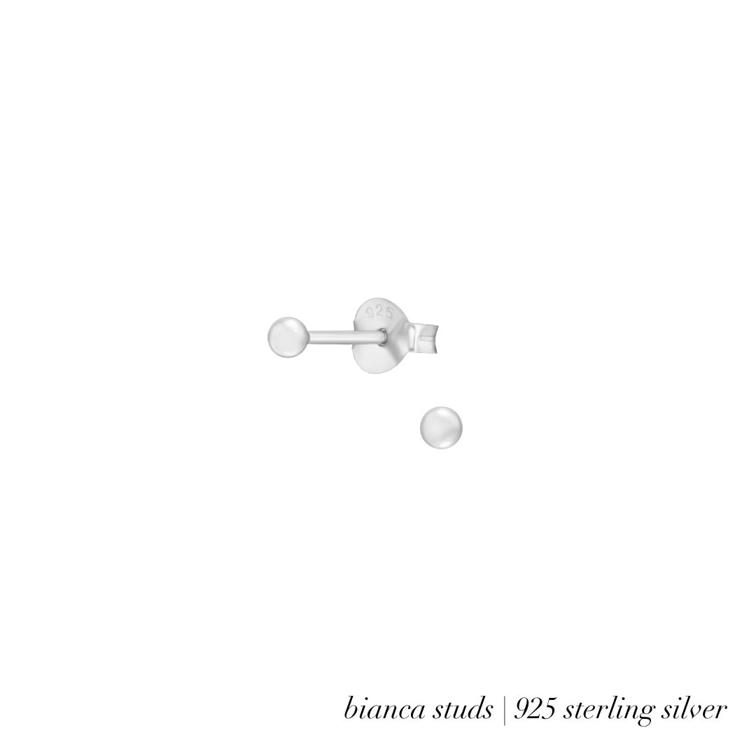 Bianca Silver Ball Studs