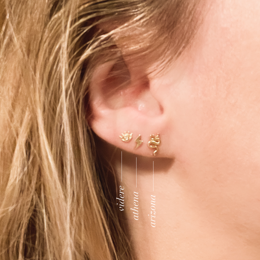 Arizona Snake Gold Studs
