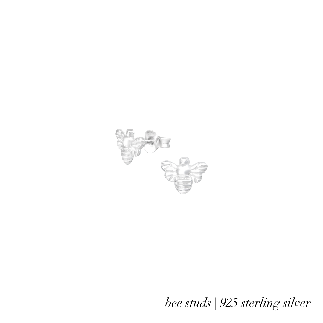 Silver Bee Studs