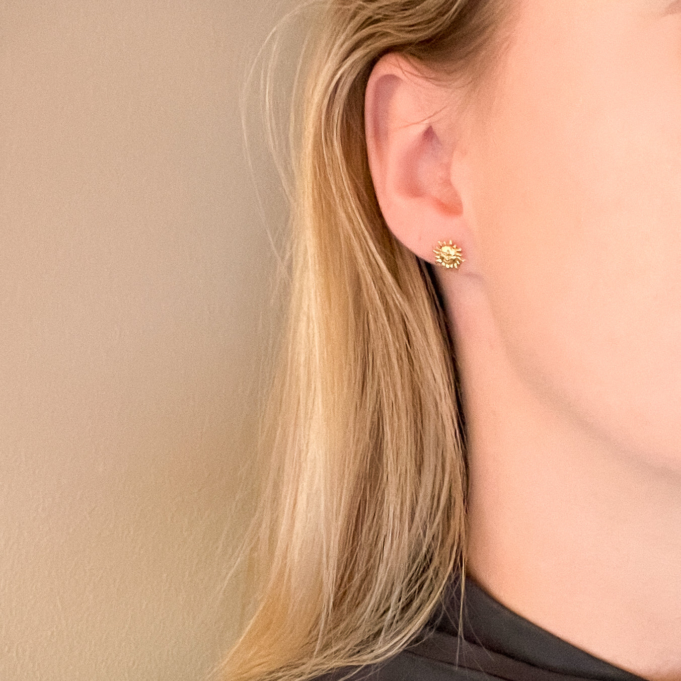 Salute Gold Sun Studs