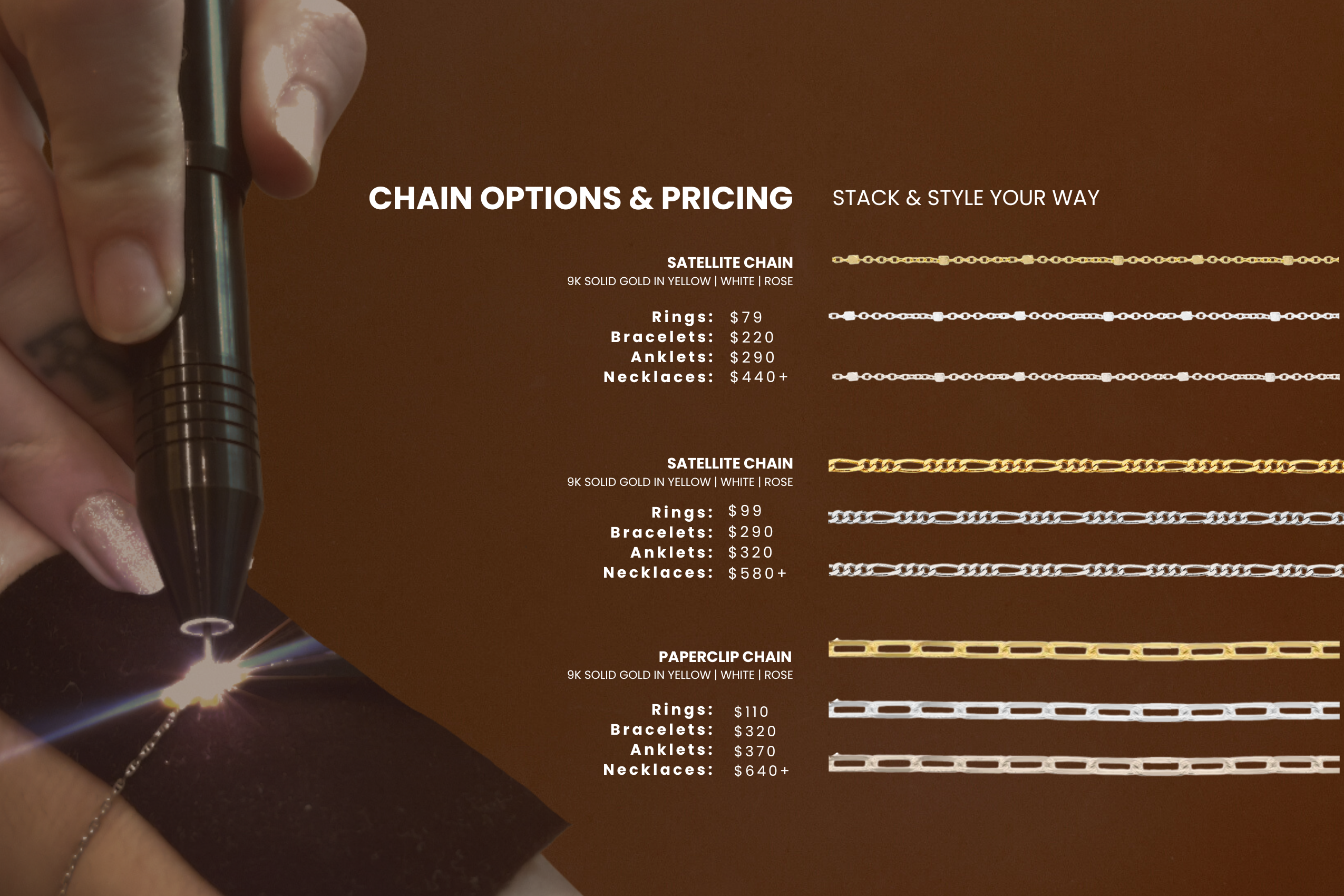 Image of bonded  chain options 