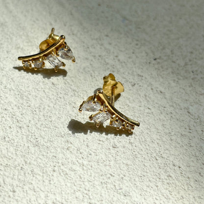 Allegra Studs in Gold & CZ