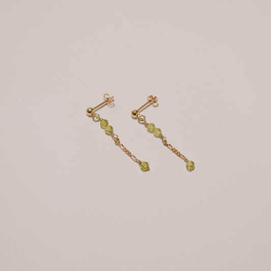 Isla Solid Gold Chain Peridot Earrings