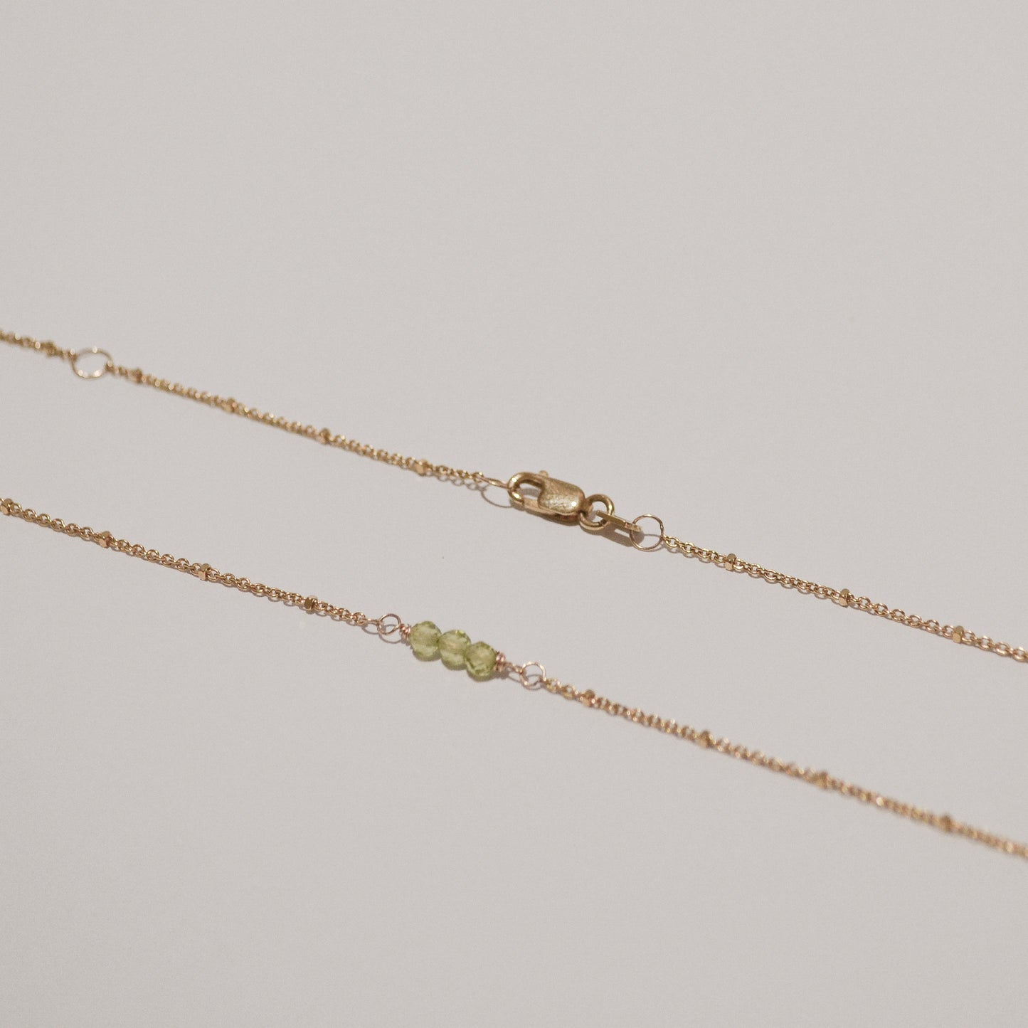 Jolie Solid 9k Gold Satellite Peridot Necklace