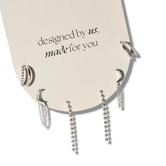 Curated Ear Stack: Kendall + Phoebe + Kindred in Sterling Silver