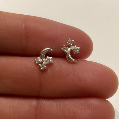 Lynx Studs in Sterling Silver & CZ