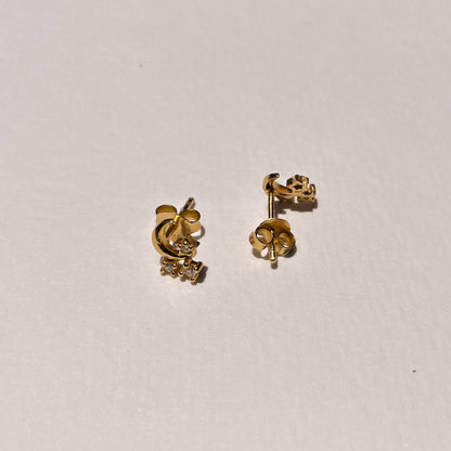 Lynx Studs in Gold & CZ