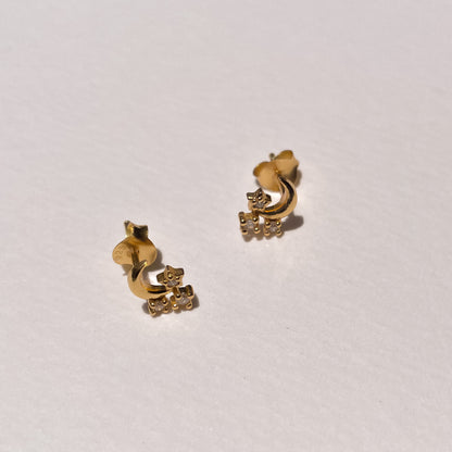 Lynx Studs in Gold & CZ