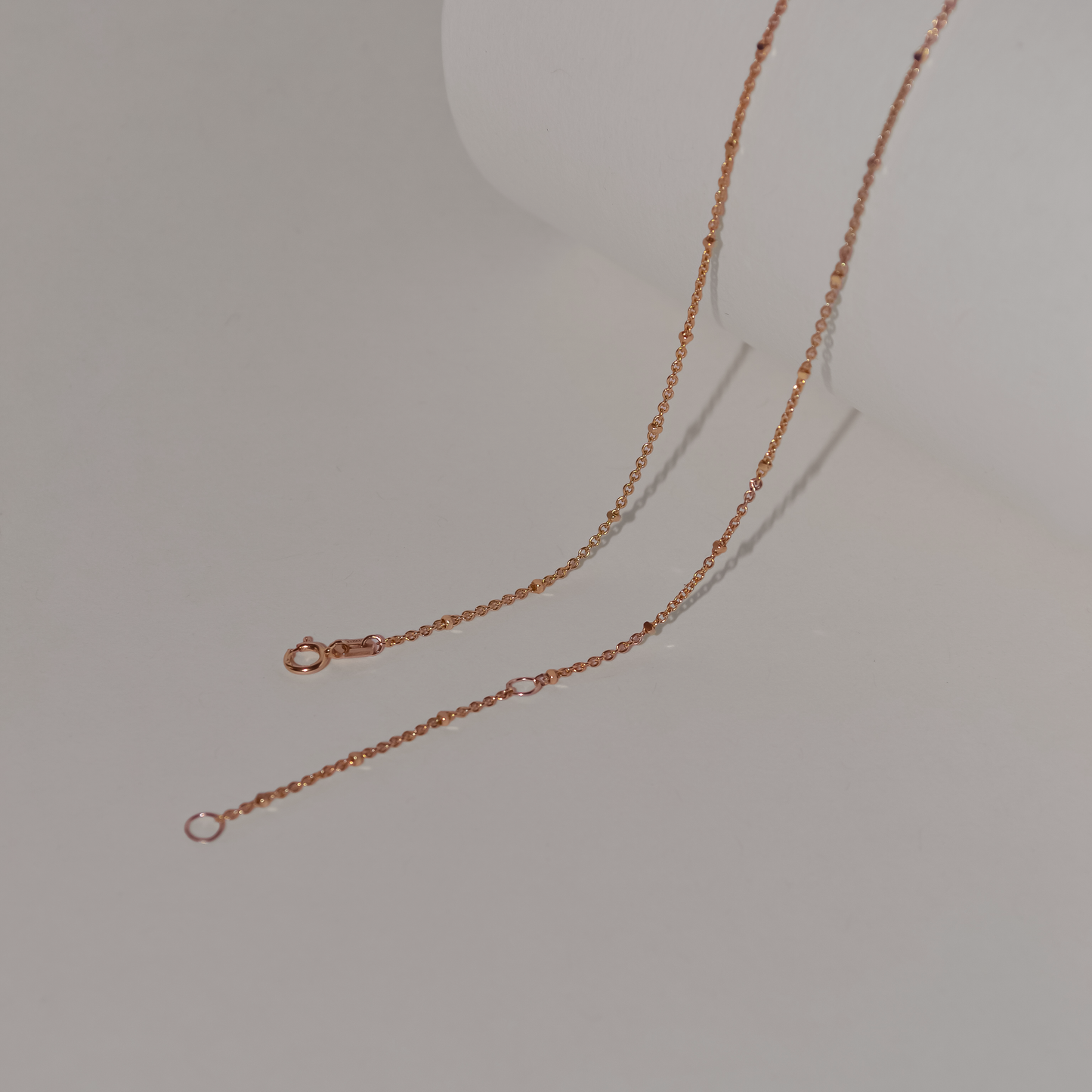 Satellite Chain Necklace in Solid 9k Rose Gold