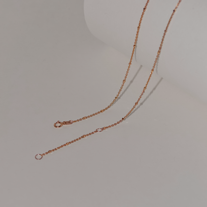 Satellite Chain Necklace in Solid 9k Rose Gold