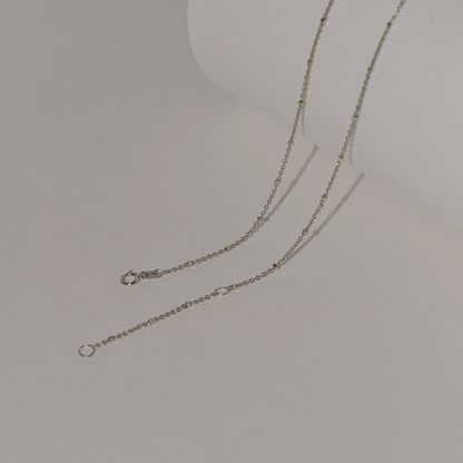 Satellite Chain Necklace in Solid 9k White Gold