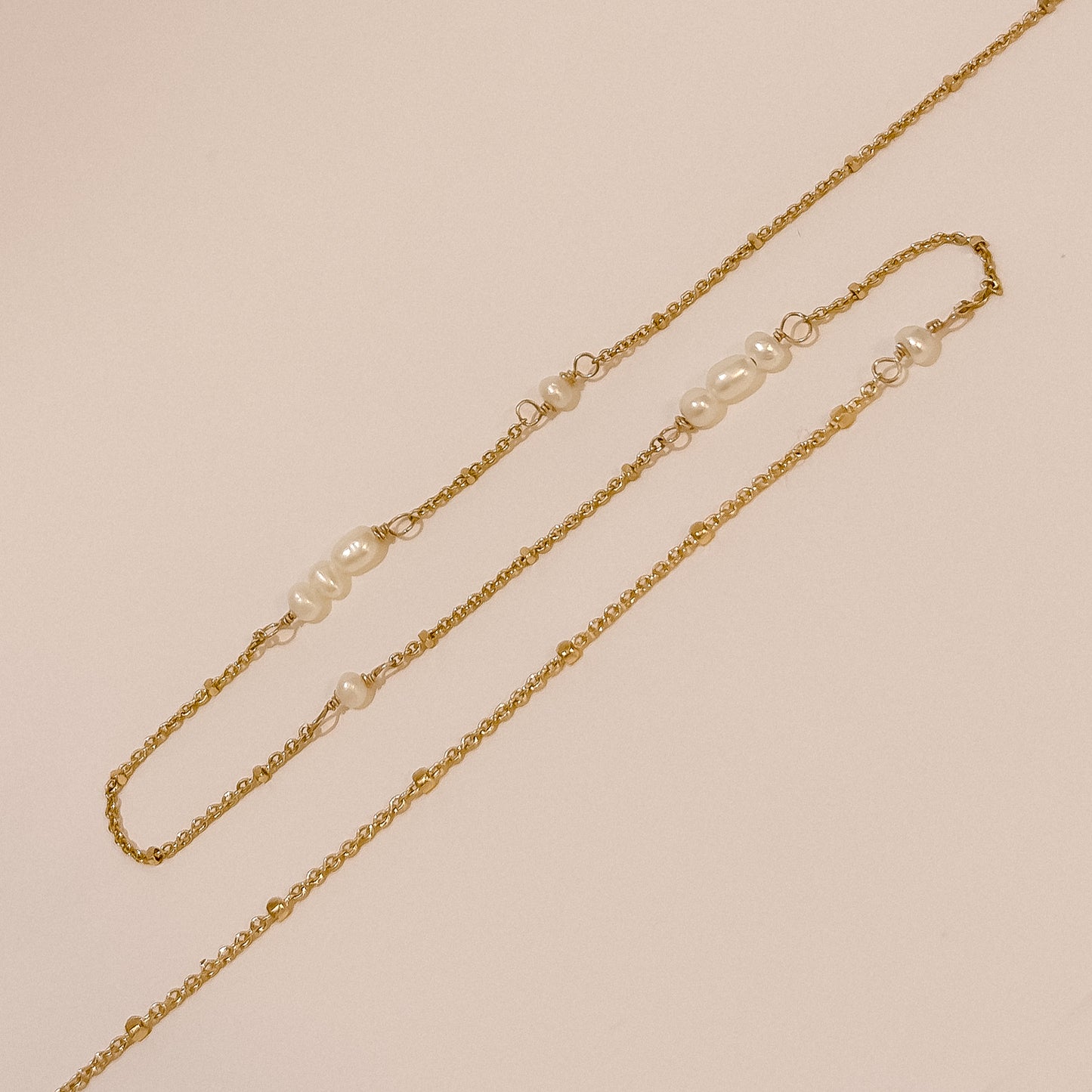 Addison - Solid 9k Gold Satellite - Seed Pearl - Necklace
