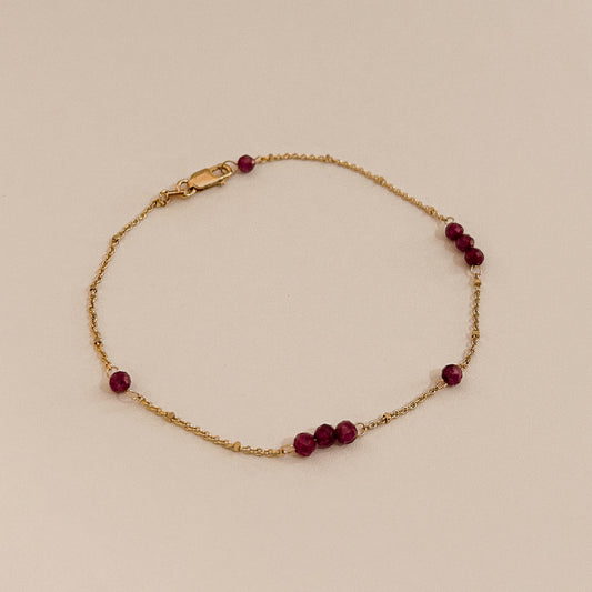 Addison Solid 9k Gold Ruby Bracelet