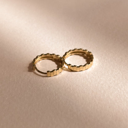 Solid 9k Gold Al Fresco Hoop Earrings