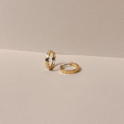 Solid 9k Gold Al Fresco Hoop Earrings