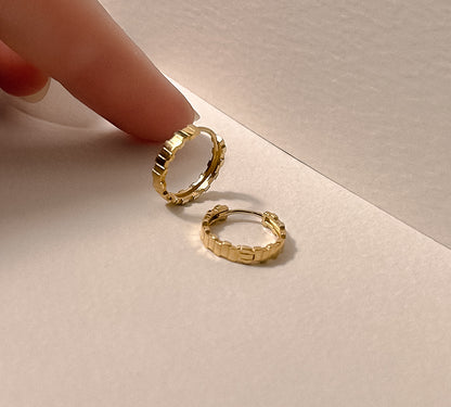 Solid 9k Gold Al Fresco Hoop Earrings