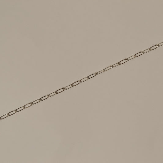 silver paperclip chain necklace, dainty, 