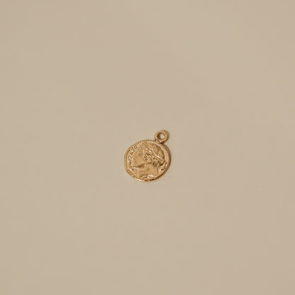 ancient coin tiny charm solid gold 