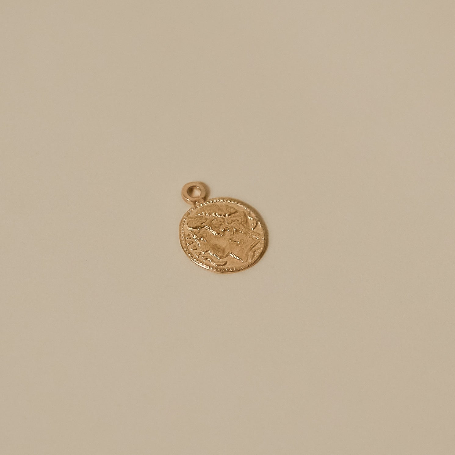 ancient coin tiny charm solid gold 