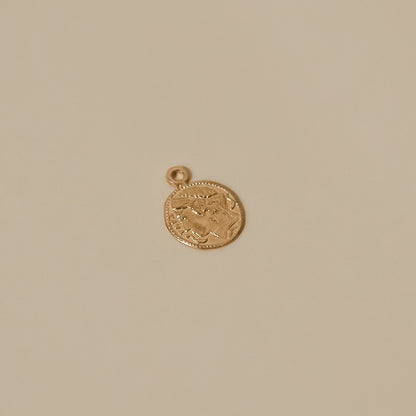 ancient coin tiny charm solid gold 