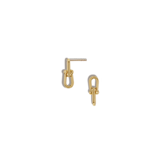 Aurora 9k Solid Gold Link Drop Earrings