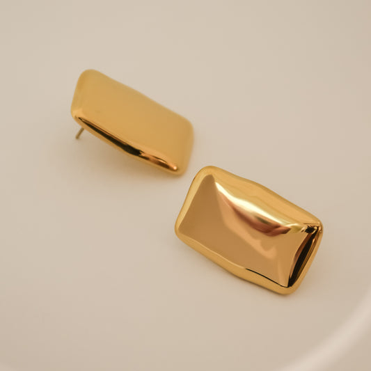 Ava Textured Chunky Gold  Earrings