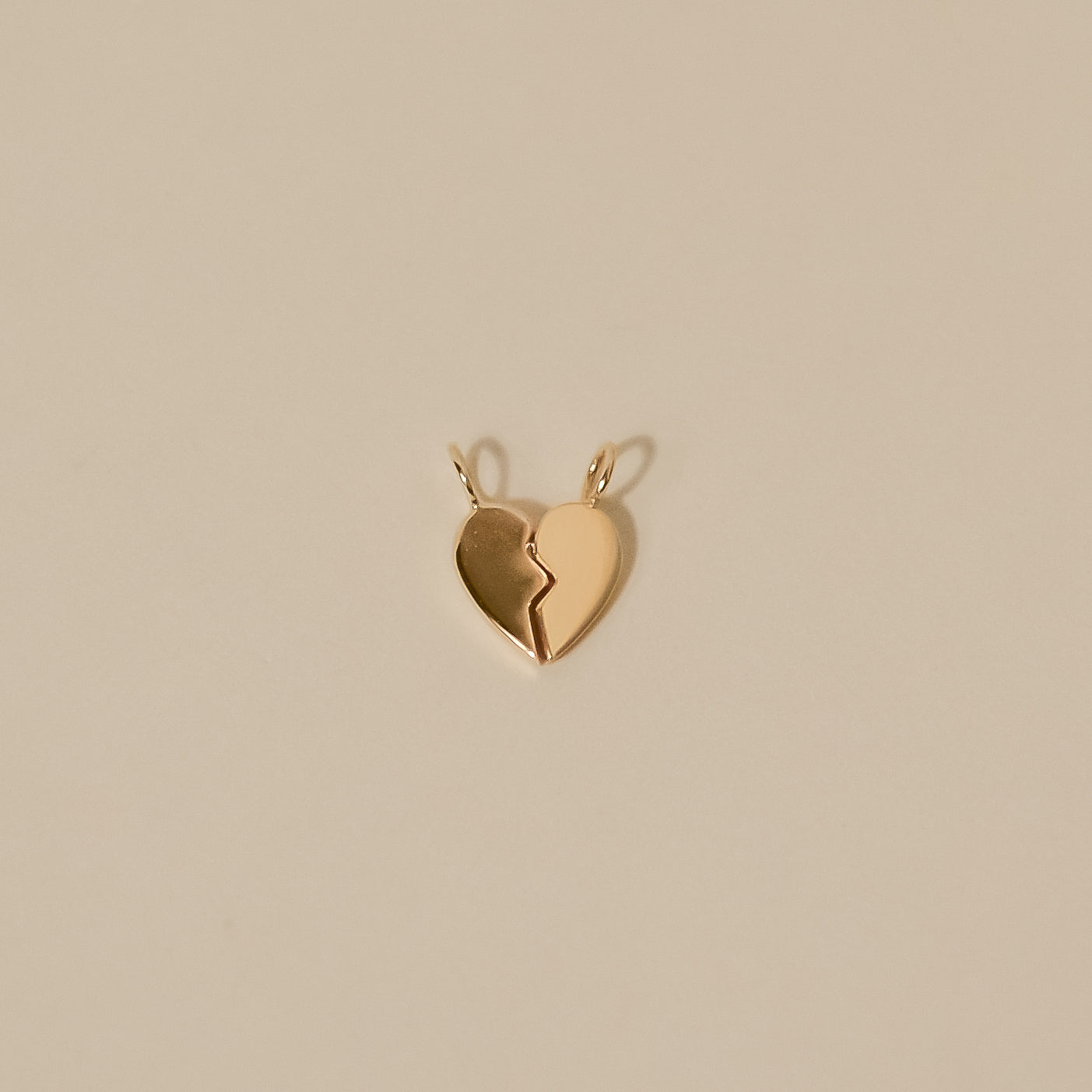 two sides best friend heart gold charm 