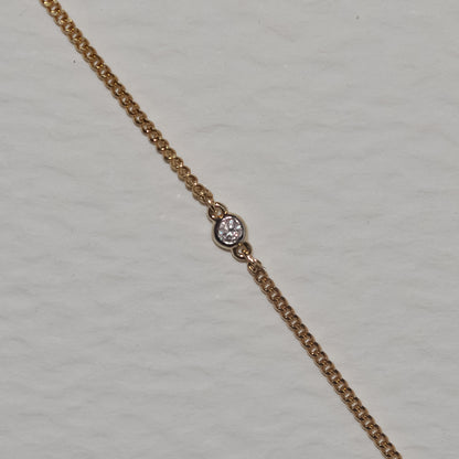 Accent Diamond Necklace in Solid 9k Yellow Gold