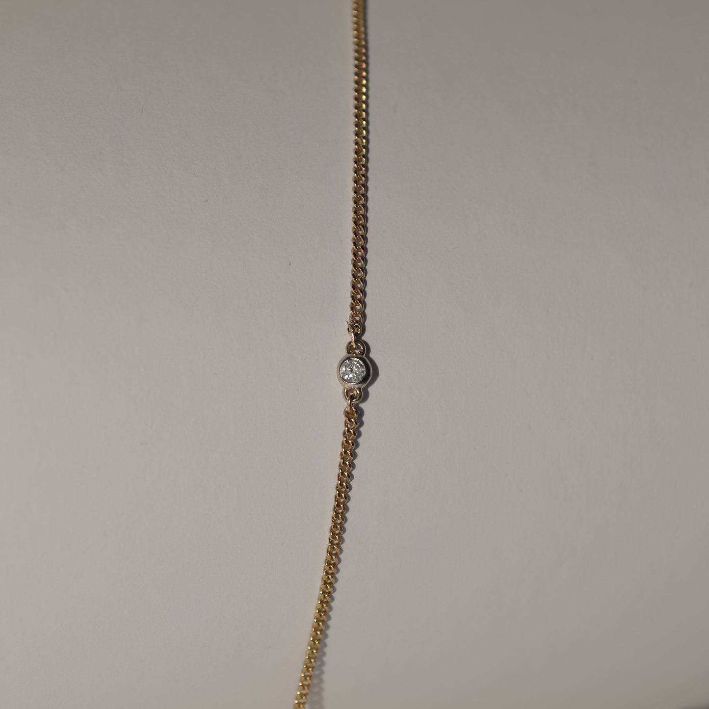 Single Accent Diamond Bracelet In Solid 9k Yellow Gold