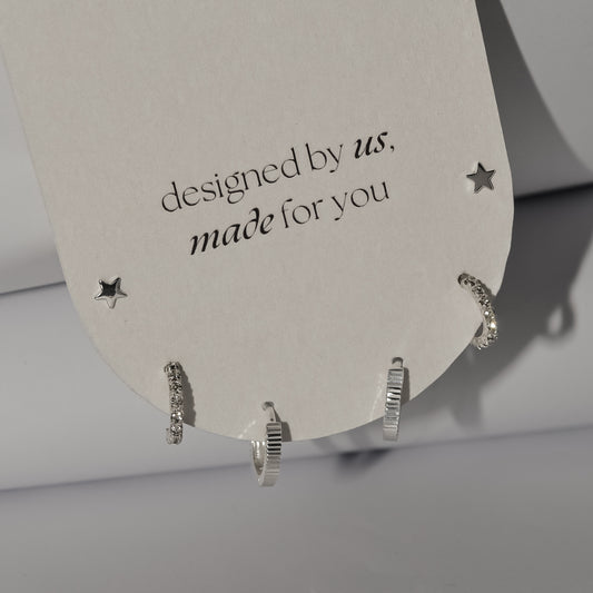 Curated Ear Stack - Modus + Disco Drop + North Star in Sterling Silver
