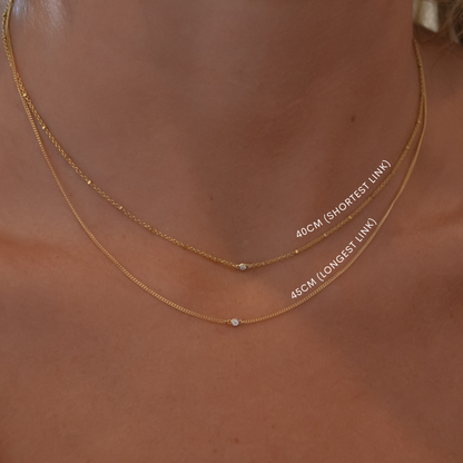 Single Accent Diamond Necklace In Solid 9k Yellow Gold