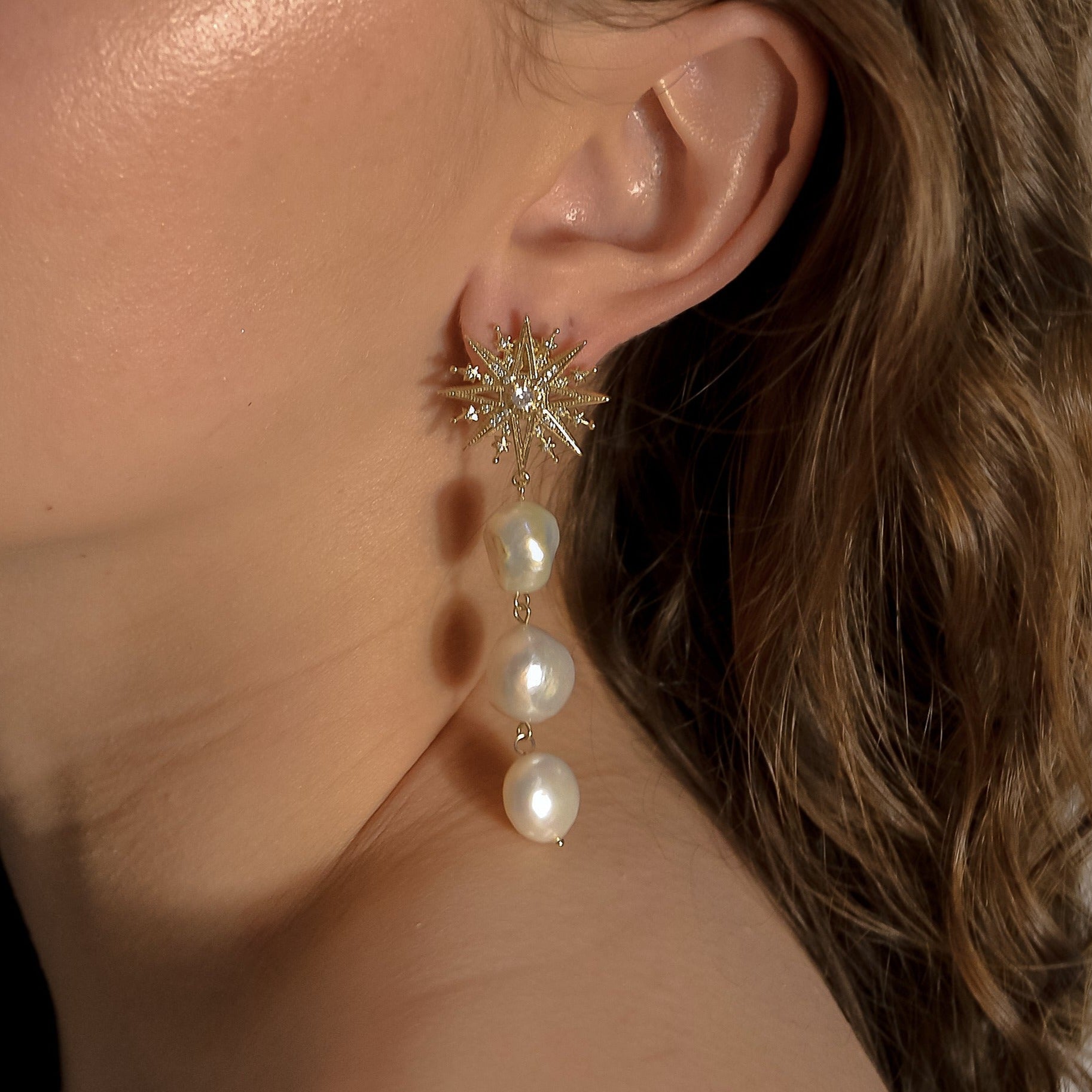 Big pearl deals earrings studs