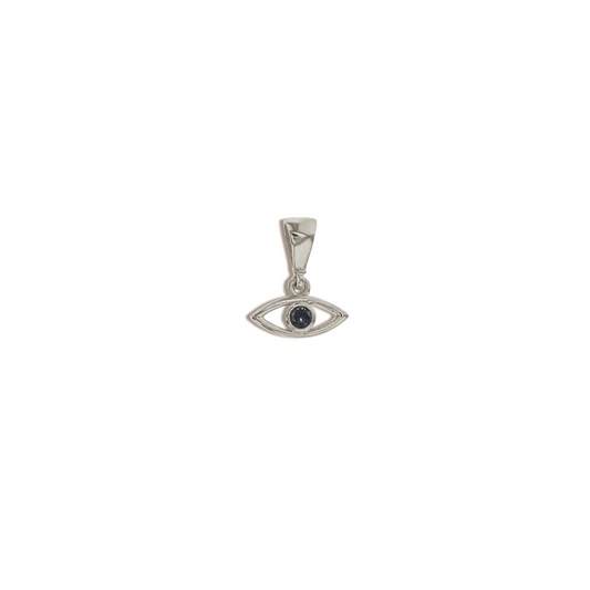 Solid 9k White Gold Evil-Eye Charm