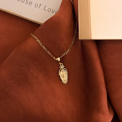 Evil-Eye Textured Pendant - Echo Pendant in Solid 9k Yellow Gold