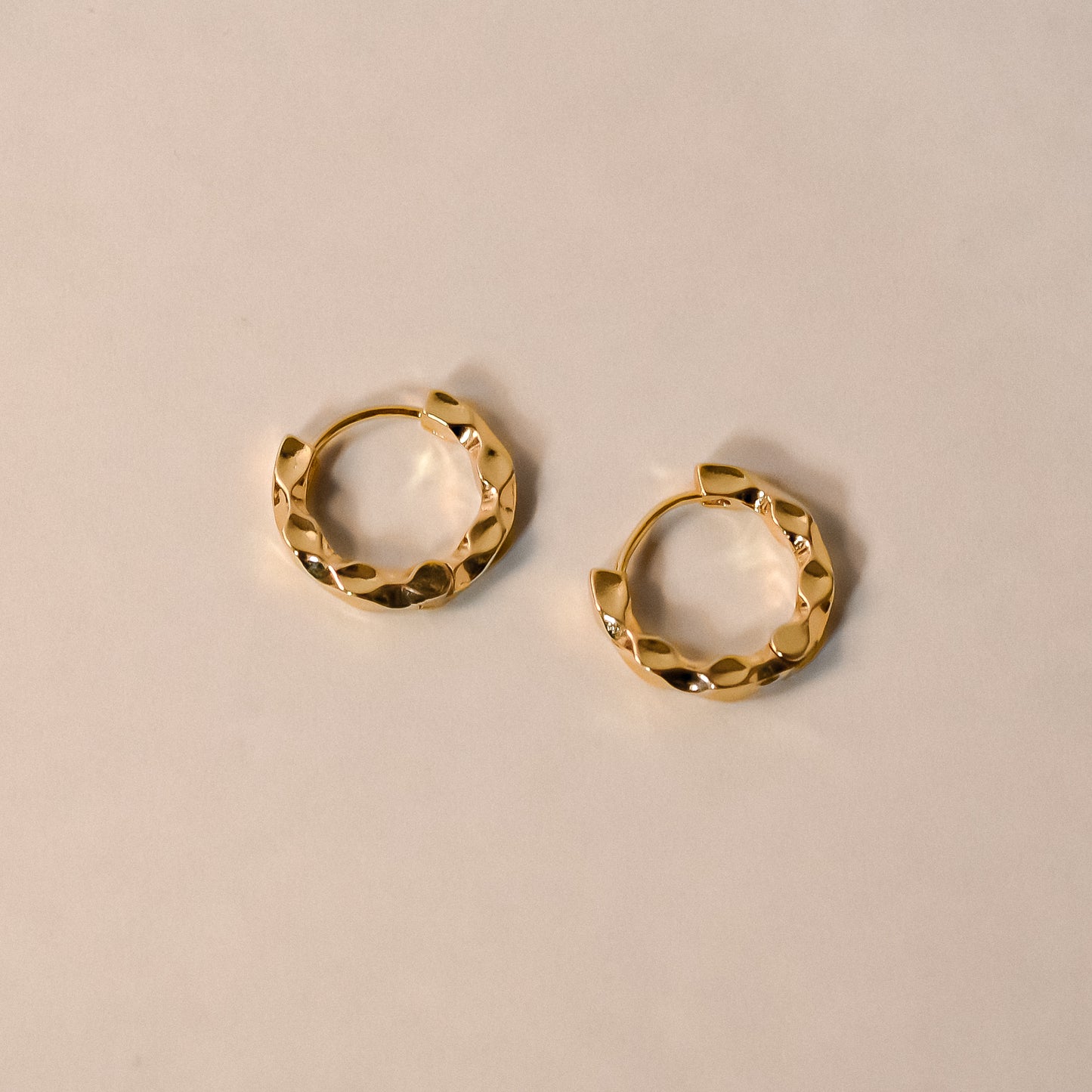 Fable Gold Textured Hoops