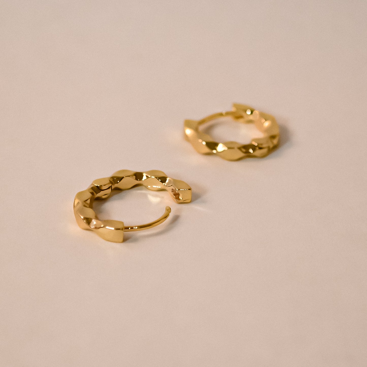 Fable Gold Textured Hoops
