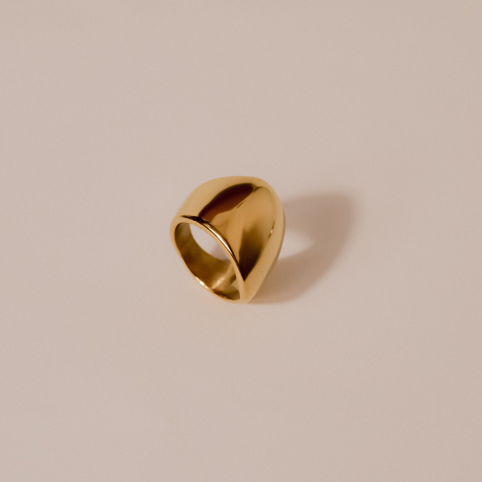 chunky gold formed ring, statement piece, tarnish resistant 