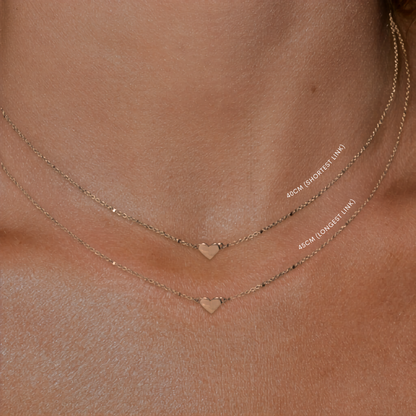 Heart Necklace In Solid 9k Rose Gold