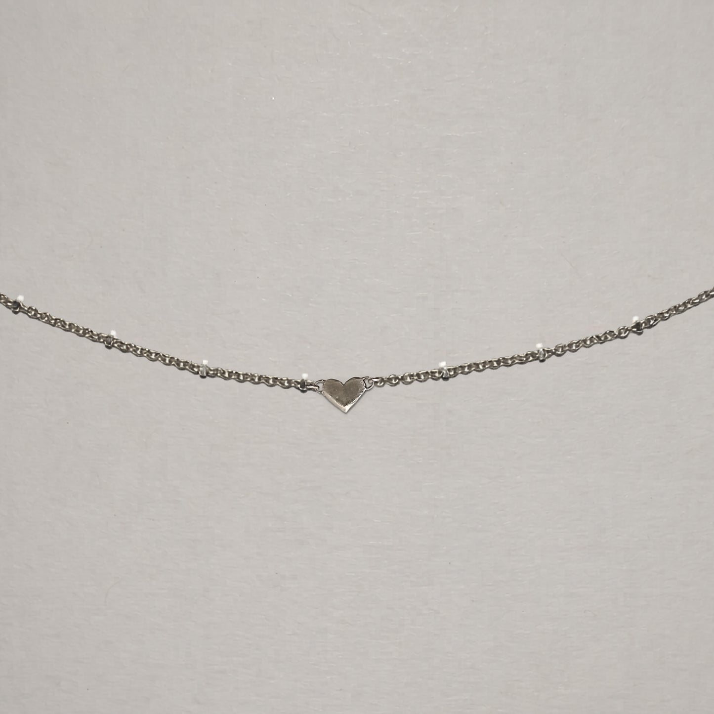 Heart Necklace In Solid 9k White Gold