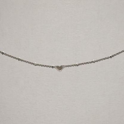 Heart Necklace In Solid 9k White Gold