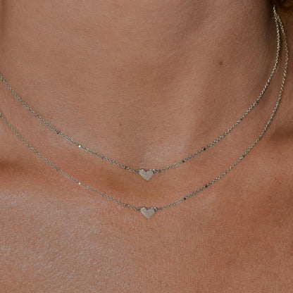 Heart Necklace In Solid 9k White Gold